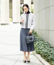 FMDDD02430 MICHEL KLEIN(ミッシェルクラン) [セットアップ対応]ファンシーツイードショートジャケット グレー