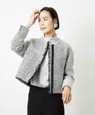 FMDDD02430 MICHEL KLEIN(ミッシェルクラン) [セットアップ対応]ファンシーツイードショートジャケット グレー