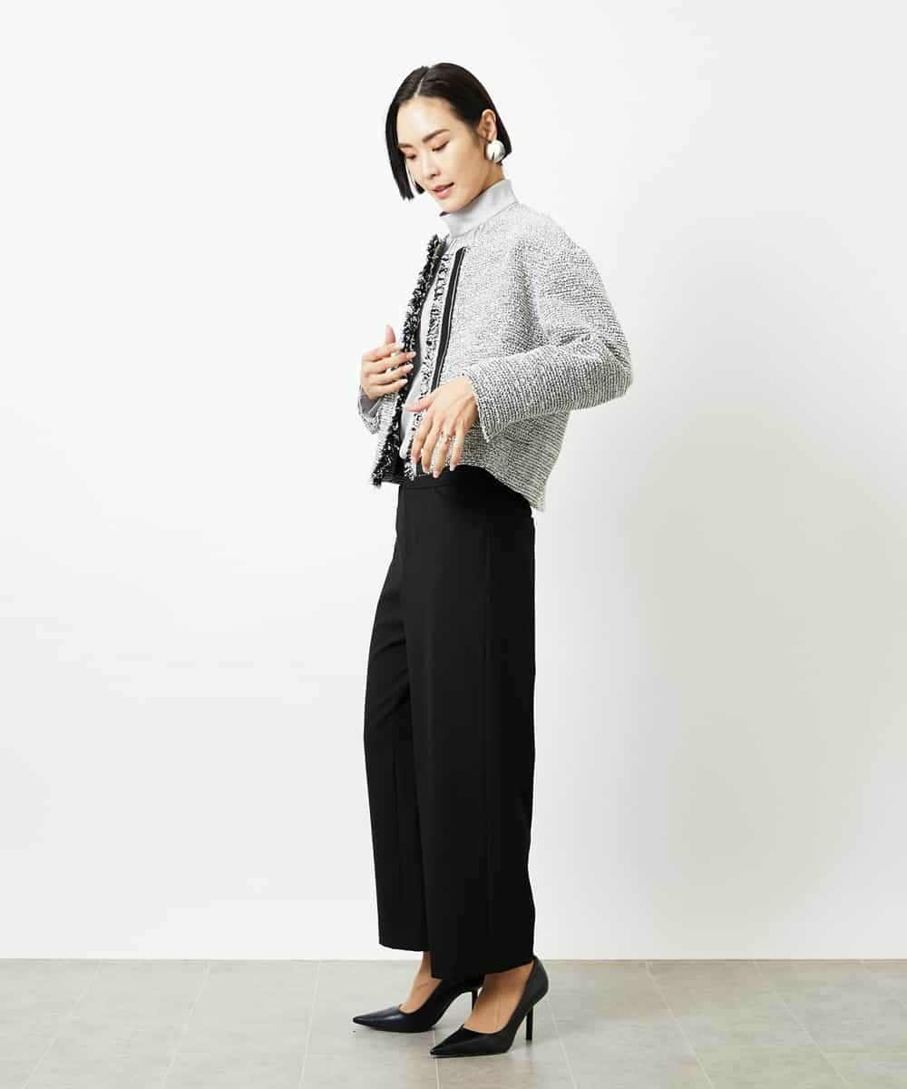 FMDDD02430 MICHEL KLEIN(ミッシェルクラン) [セットアップ対応]ファンシーツイードショートジャケット グレー