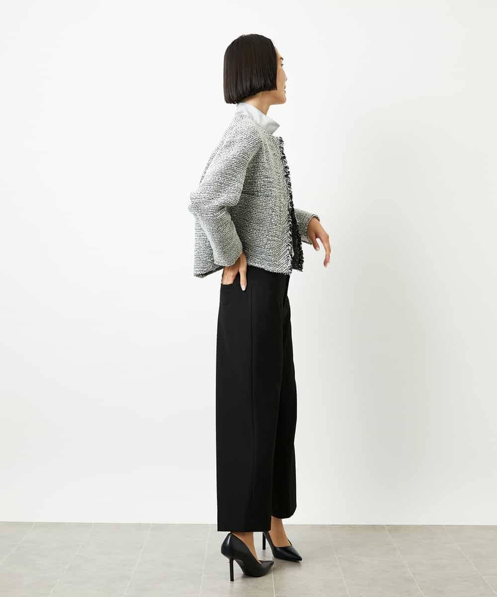 FMDDD02430 MICHEL KLEIN(ミッシェルクラン) [セットアップ対応]ファンシーツイードショートジャケット グレー