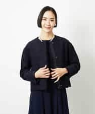 FMDDD02430 MICHEL KLEIN(ミッシェルクラン) [セットアップ対応]ファンシーツイードショートジャケット グレー