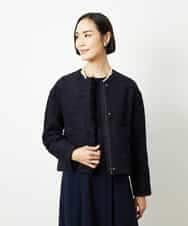 FMDDD02430 MICHEL KLEIN(ミッシェルクラン) [セットアップ対応]ファンシーツイードショートジャケット グレー