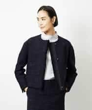 FMDDD02430 MICHEL KLEIN(ミッシェルクラン) [セットアップ対応]ファンシーツイードショートジャケット グレー