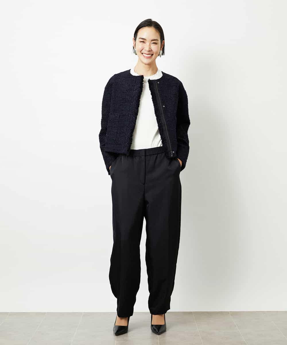 FMDDD02430 MICHEL KLEIN(ミッシェルクラン) [セットアップ対応]ファンシーツイードショートジャケット グレー