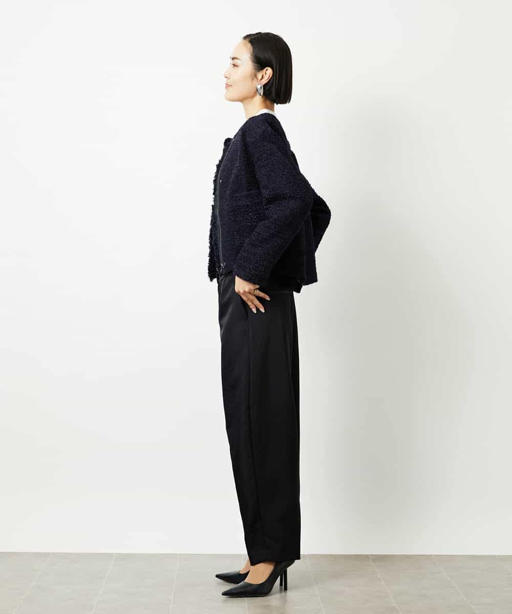 FMDDD02430 MICHEL KLEIN(ミッシェルクラン) [セットアップ対応]ファンシーツイードショートジャケット グレー