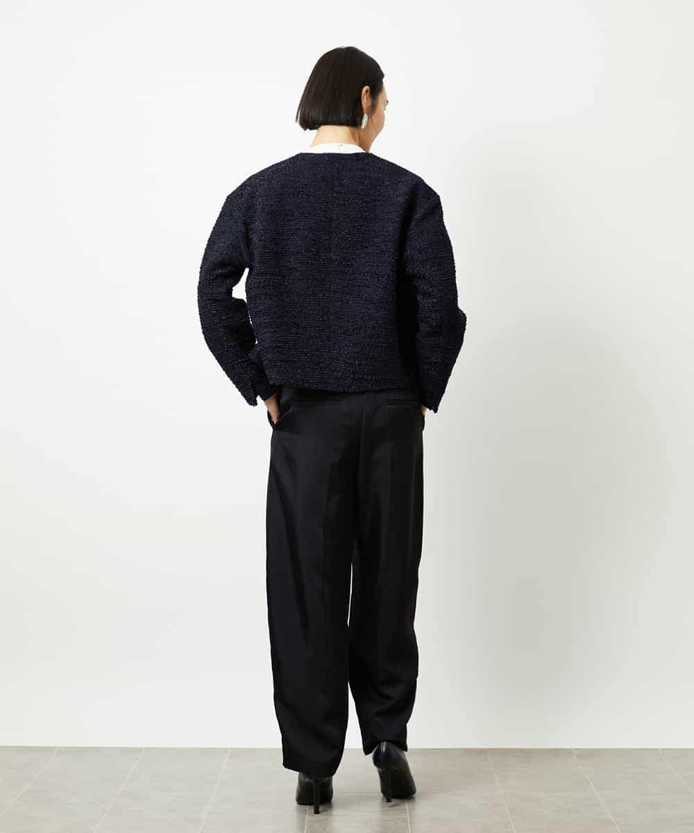 FMDDD02430 MICHEL KLEIN(ミッシェルクラン) [セットアップ対応]ファンシーツイードショートジャケット グレー