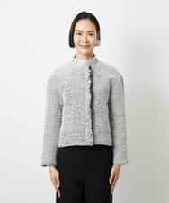 FMDDD02430 MICHEL KLEIN(ミッシェルクラン) [セットアップ対応]ファンシーツイードショートジャケット グレー