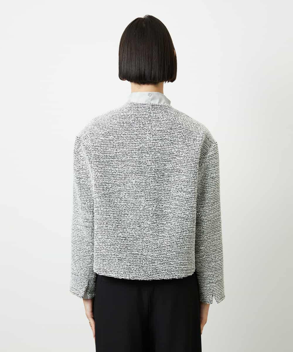 FMDDD02430 MICHEL KLEIN(ミッシェルクラン) [セットアップ対応]ファンシーツイードショートジャケット グレー