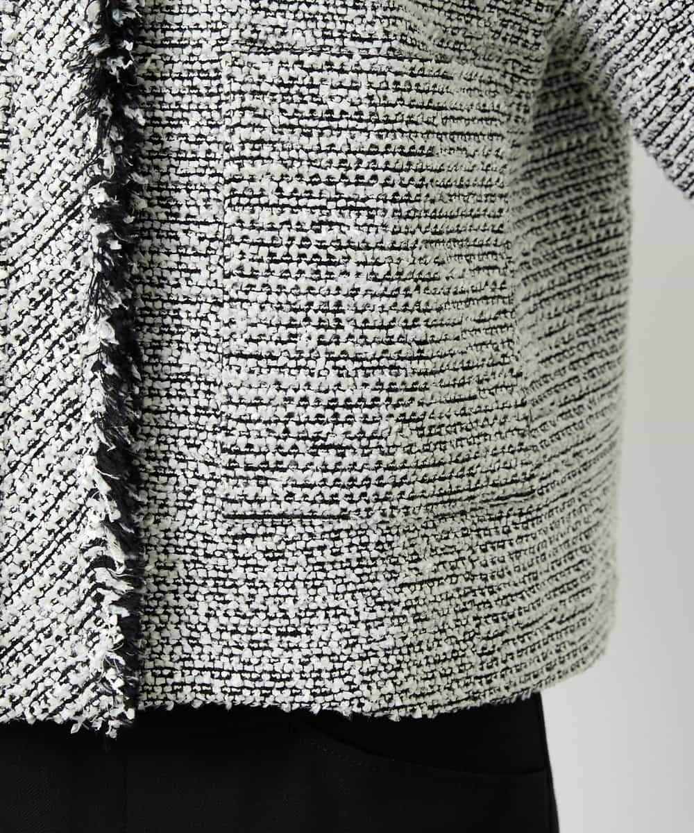 FMDDD02430 MICHEL KLEIN(ミッシェルクラン) [セットアップ対応]ファンシーツイードショートジャケット グレー