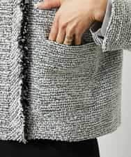 FMDDD02430 MICHEL KLEIN(ミッシェルクラン) [セットアップ対応]ファンシーツイードショートジャケット グレー