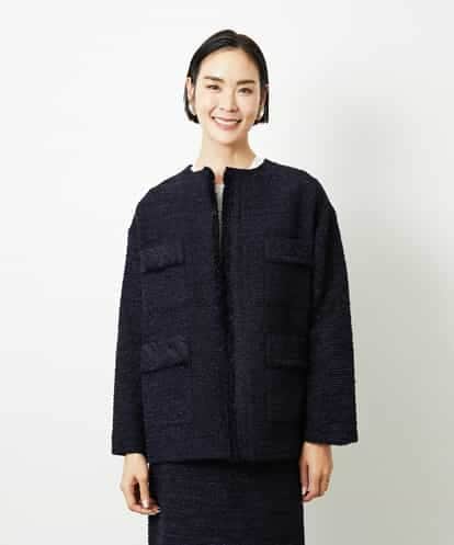 FMDDD03450 MICHEL KLEIN [セットアップ対応]ファンシーツイードロングジャケット