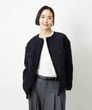 FMDDD03450 MICHEL KLEIN(ミッシェルクラン) [セットアップ対応]ファンシーツイードロングジャケット グレー