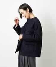 FMDDD03450 MICHEL KLEIN(ミッシェルクラン) [セットアップ対応]ファンシーツイードロングジャケット グレー