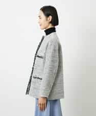 FMDDD03450 MICHEL KLEIN(ミッシェルクラン) [セットアップ対応]ファンシーツイードロングジャケット グレー