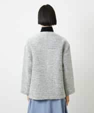 FMDDD03450 MICHEL KLEIN(ミッシェルクラン) [セットアップ対応]ファンシーツイードロングジャケット グレー