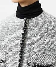 FMDDD03450 MICHEL KLEIN(ミッシェルクラン) [セットアップ対応]ファンシーツイードロングジャケット グレー