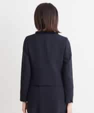 FMDDP05330 MICHEL KLEIN(ミッシェルクラン) ［セットアップ対応/洗える］ノーカラーツイードジャケット ネイビー(57)