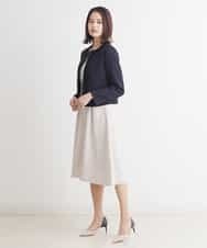FMDDP05330 MICHEL KLEIN(ミッシェルクラン) ［セットアップ対応/洗える］ノーカラーツイードジャケット ネイビー(57)