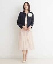 FMDDP05330 MICHEL KLEIN(ミッシェルクラン) ［セットアップ対応/洗える］ノーカラーツイードジャケット ネイビー(57)
