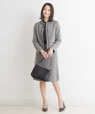 FMDDP05330 MICHEL KLEIN(ミッシェルクラン) ［セットアップ対応/洗える］ノーカラーツイードジャケット ネイビー(57)