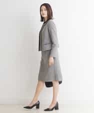 FMDDP05330 MICHEL KLEIN(ミッシェルクラン) ［セットアップ対応/洗える］ノーカラーツイードジャケット ネイビー(57)
