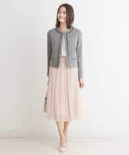 FMDDP05330 MICHEL KLEIN(ミッシェルクラン) ［セットアップ対応/洗える］ノーカラーツイードジャケット ネイビー(57)