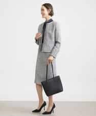 FMDDV01380 MICHEL KLEIN(ミッシェルクラン) [セットアップ対応]ファンシーツイードノーカラージャケット グレー(92)