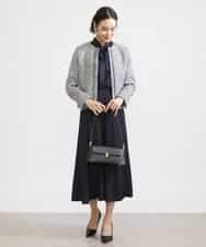 FMDDV01380 MICHEL KLEIN(ミッシェルクラン) [セットアップ対応]ファンシーツイードノーカラージャケット グレー(92)