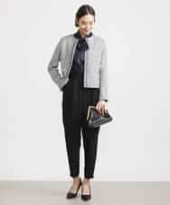 FMDDV01380 MICHEL KLEIN(ミッシェルクラン) [セットアップ対応]ファンシーツイードノーカラージャケット グレー(92)