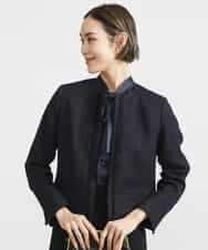 FMDDV01380 MICHEL KLEIN(ミッシェルクラン) [セットアップ対応]ファンシーツイードノーカラージャケット グレー(92)