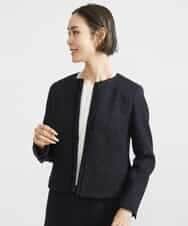 FMDDV01380 MICHEL KLEIN(ミッシェルクラン) [セットアップ対応]ファンシーツイードノーカラージャケット グレー(92)