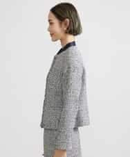 FMDDV01380 MICHEL KLEIN(ミッシェルクラン) [セットアップ対応]ファンシーツイードノーカラージャケット グレー(92)