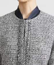 FMDDV01380 MICHEL KLEIN(ミッシェルクラン) [セットアップ対応]ファンシーツイードノーカラージャケット グレー(92)