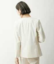 FMDFS19350 MICHEL KLEIN(ミッシェルクラン) [セットアップ対応]ストレッチノーカラージャケット ブラック(94)