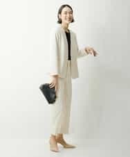 FMDFS19350 MICHEL KLEIN(ミッシェルクラン) [セットアップ対応]ストレッチノーカラージャケット ブラック(94)