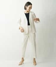 FMDFS19350 MICHEL KLEIN(ミッシェルクラン) [セットアップ対応]ストレッチノーカラージャケット ブラック(94)