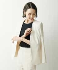 FMDFS19350 MICHEL KLEIN(ミッシェルクラン) [セットアップ対応]ストレッチノーカラージャケット ブラック(94)