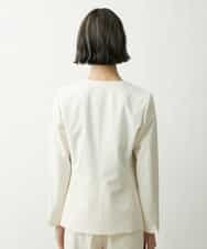 FMDFS19350 MICHEL KLEIN(ミッシェルクラン) [セットアップ対応]ストレッチノーカラージャケット ブラック(94)