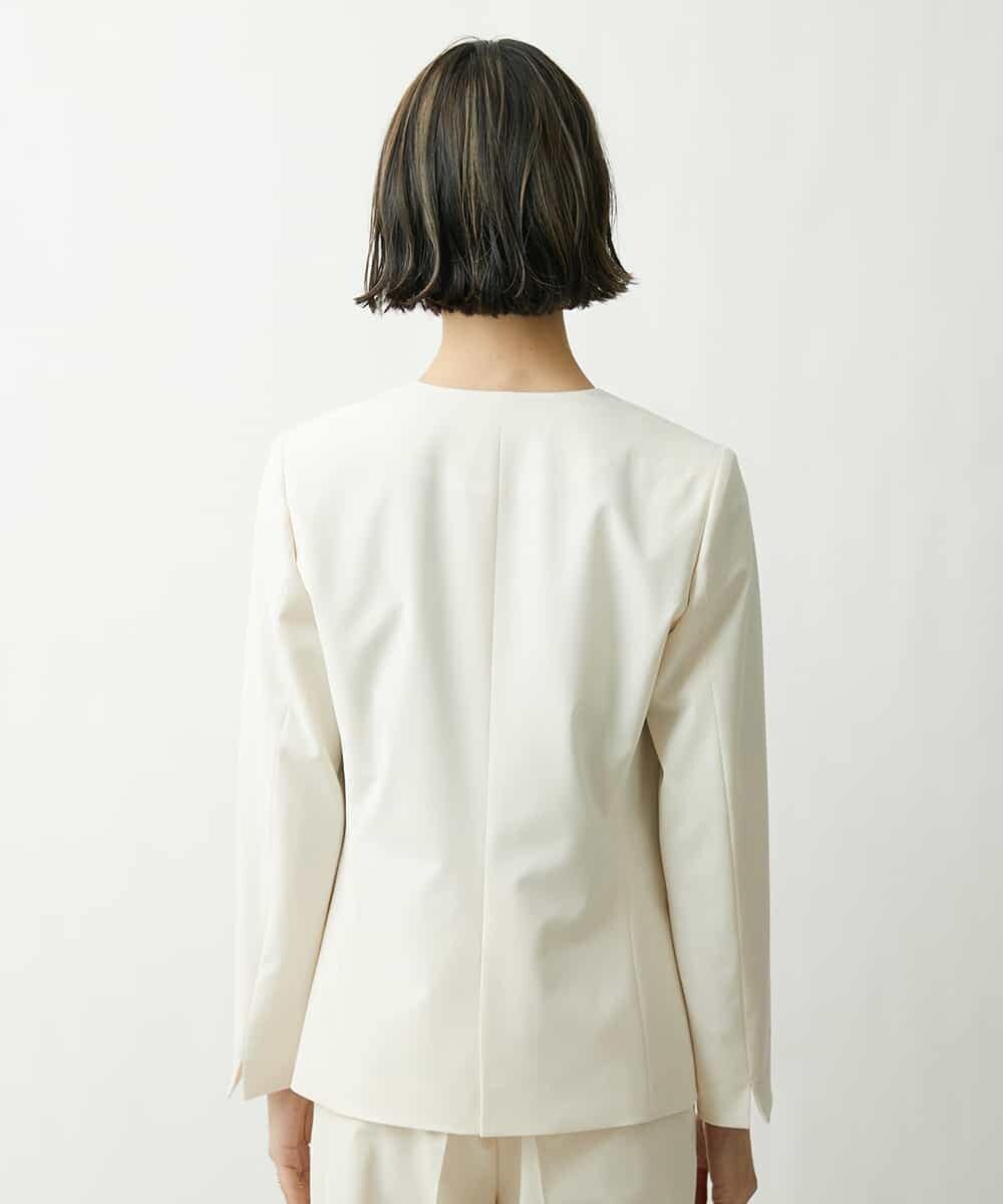 FMDFS19350 MICHEL KLEIN(ミッシェルクラン) [セットアップ対応]ストレッチノーカラージャケット ブラック(94)