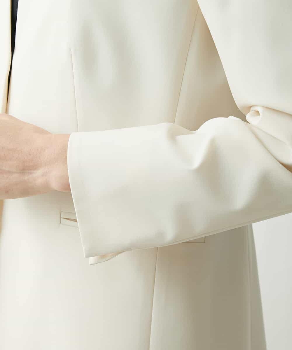 FMDFS19350 MICHEL KLEIN(ミッシェルクラン) [セットアップ対応]ストレッチノーカラージャケット ブラック(94)