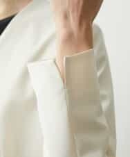 FMDFS19350 MICHEL KLEIN(ミッシェルクラン) [セットアップ対応]ストレッチノーカラージャケット ブラック(94)