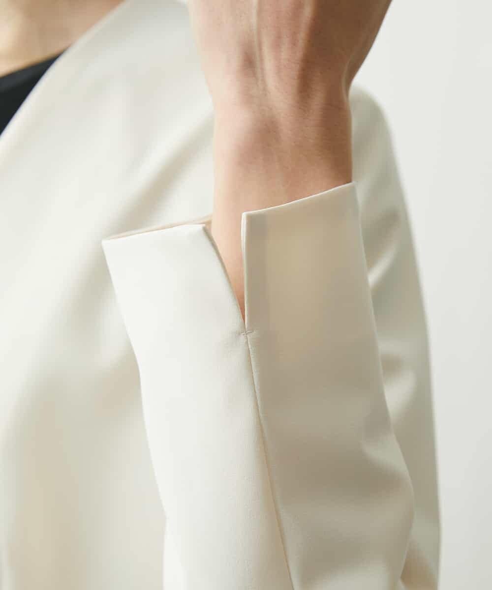FMDFS19350 MICHEL KLEIN(ミッシェルクラン) [セットアップ対応]ストレッチノーカラージャケット ブラック(94)