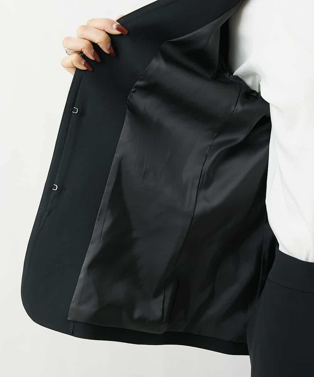 FMDFS19350 MICHEL KLEIN(ミッシェルクラン) [セットアップ対応]ストレッチノーカラージャケット ブラック(94)