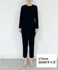 FMDFS19350 MICHEL KLEIN(ミッシェルクラン) [セットアップ対応]ストレッチノーカラージャケット ブラック(94)