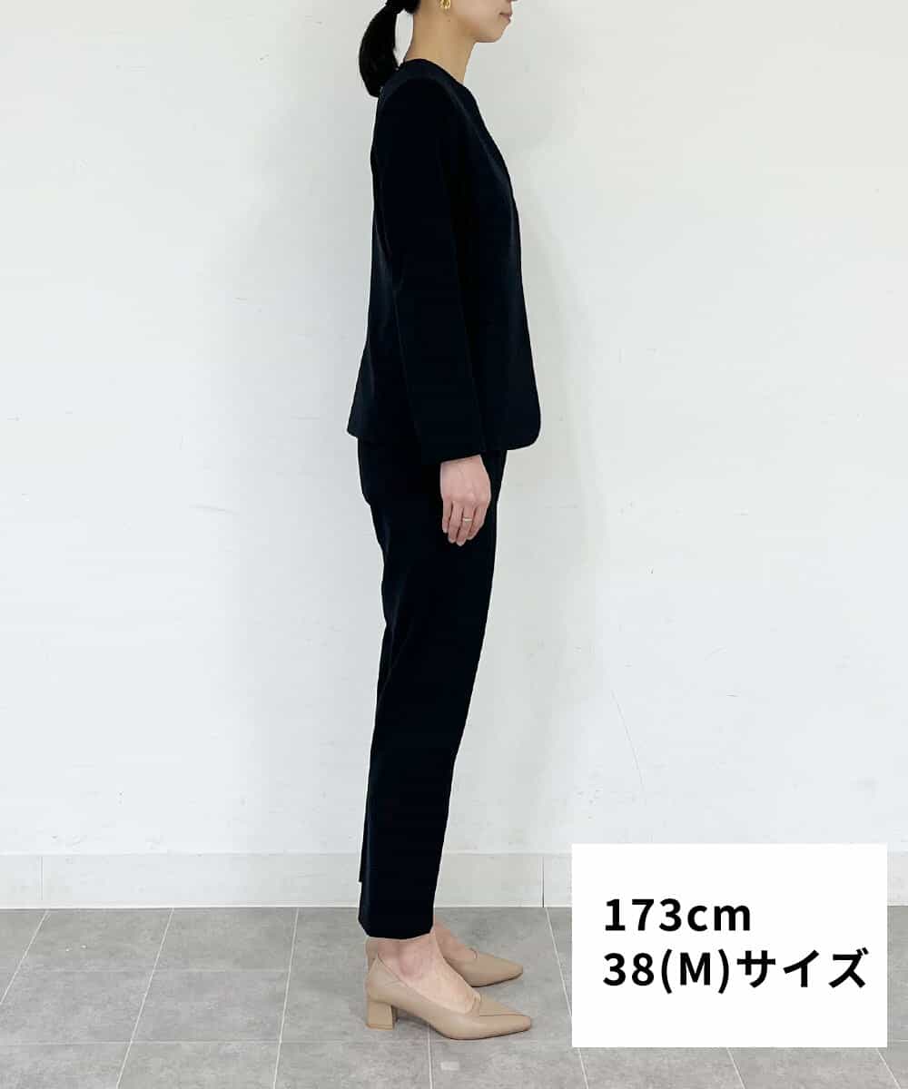 FMDFS19350 MICHEL KLEIN(ミッシェルクラン) [セットアップ対応]ストレッチノーカラージャケット ブラック(94)