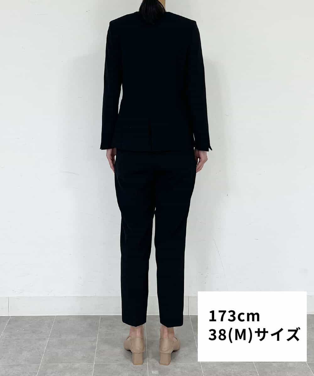 FMDFS19350 MICHEL KLEIN(ミッシェルクラン) [セットアップ対応]ストレッチノーカラージャケット ブラック(94)