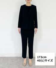 FMDFS19350 MICHEL KLEIN(ミッシェルクラン) [セットアップ対応]ストレッチノーカラージャケット ブラック(94)