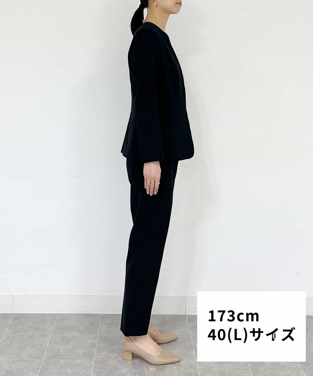 FMDFS19350 MICHEL KLEIN(ミッシェルクラン) [セットアップ対応]ストレッチノーカラージャケット ブラック(94)