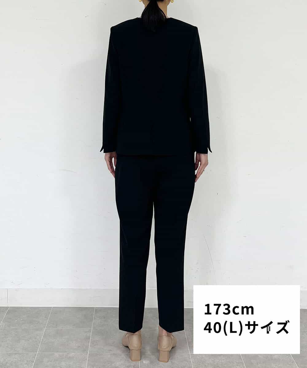 FMDFS19350 MICHEL KLEIN(ミッシェルクラン) [セットアップ対応]ストレッチノーカラージャケット ブラック(94)