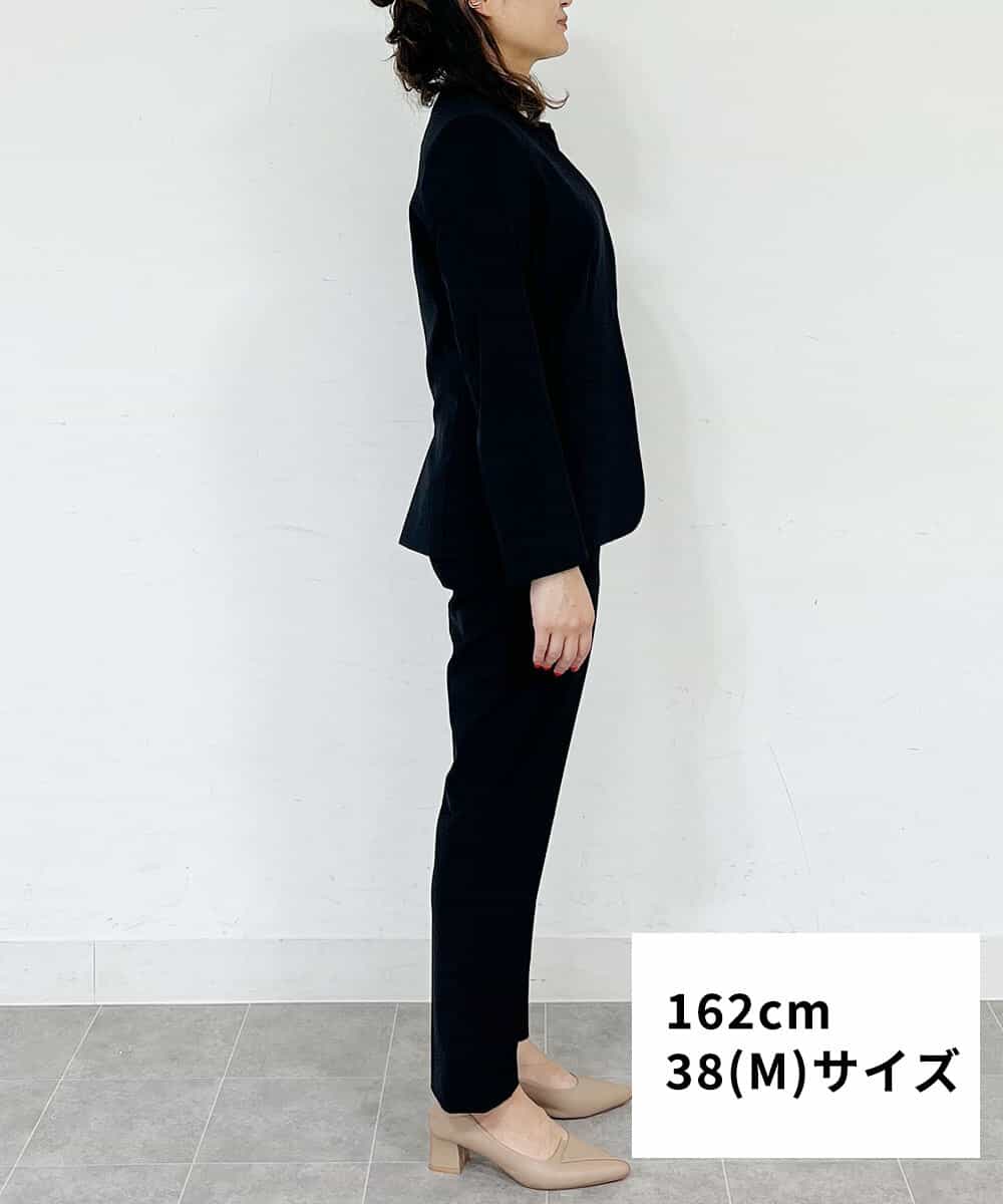 FMDFS19350 MICHEL KLEIN(ミッシェルクラン) [セットアップ対応]ストレッチノーカラージャケット ブラック(94)